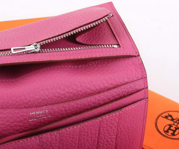 Cheap Fake Hermes Bearn Japonaise Tri-Fold Wallet A308 Roseo - Click Image to Close